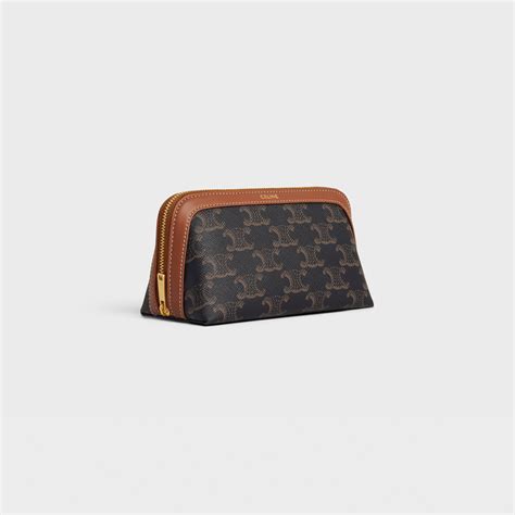 toiletry bag celine|Lock Toiletry Pouch in Triomphe Canvas and Calfskin .